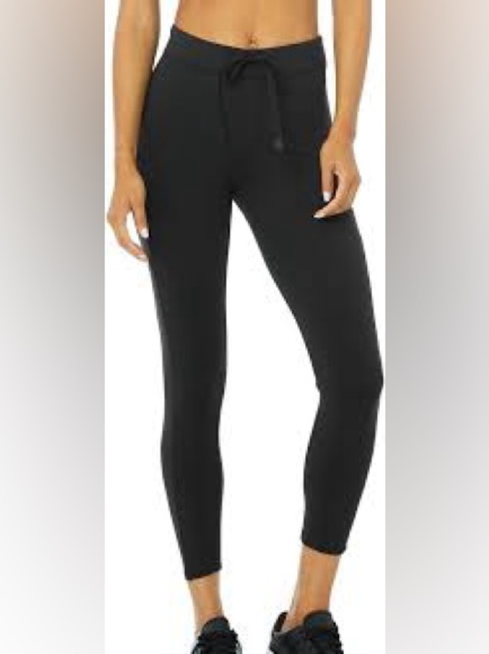 Alo Yoga Checkpoint High-Rise Drawstring Leggings Black Pockets XS